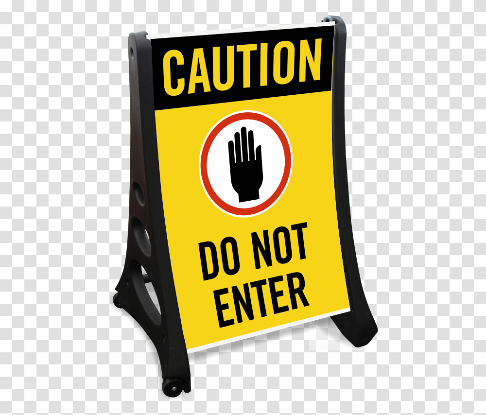 Caution Do Not Enter Sidewalk Sign Traffic Sign, Label, Gas Station, Pump Transparent Png