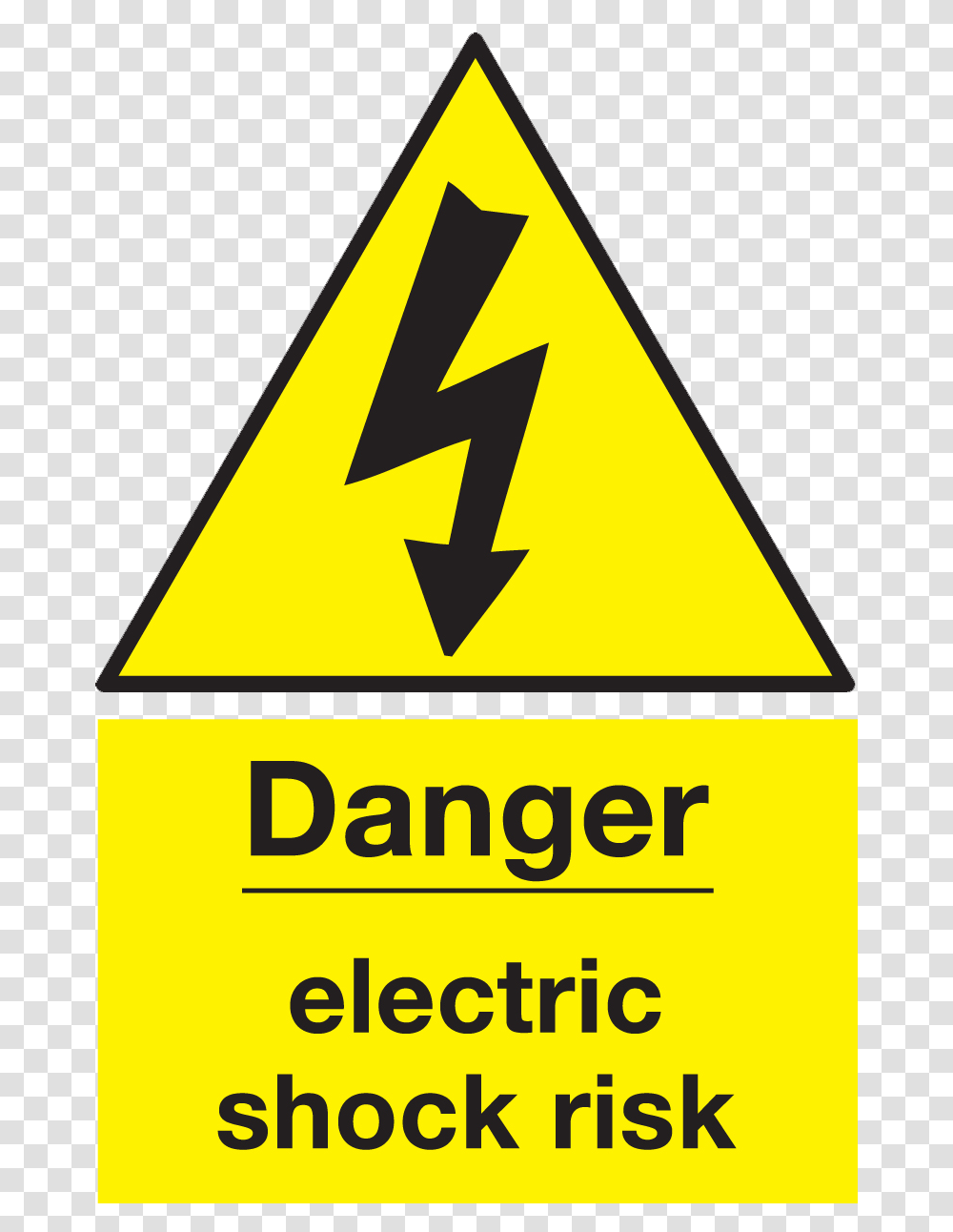 Caution Electric Shock3 Risk Of Electric Shock Sign, Road Sign, Triangle Transparent Png