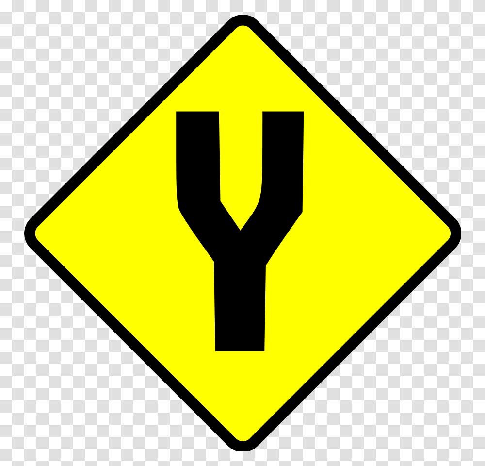Caution Fork In Road Clip Arts For Web, Road Sign, Stopsign Transparent Png