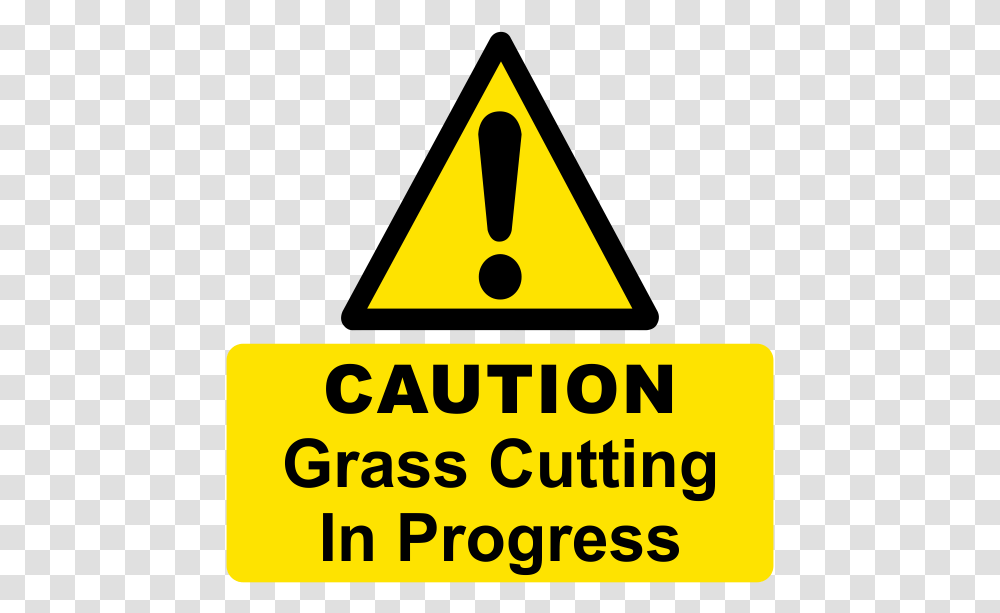 Caution Grass Cutting In ProgressTitle Caution Lack Of Oxygen Sign, Triangle, Road Sign Transparent Png