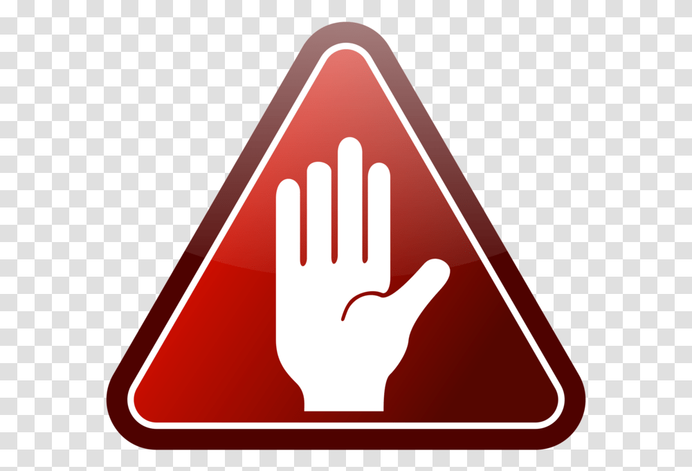Caution Hand Icon, Sign, Road Sign, Triangle Transparent Png