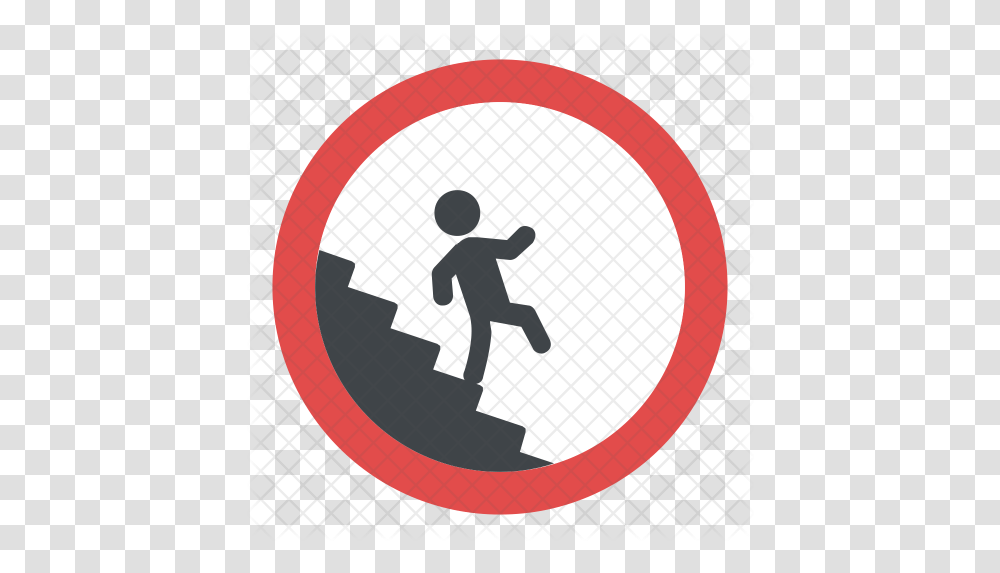 Caution Stairway Sign Icon Traffic Sign, Person, Human, Hand, Symbol Transparent Png