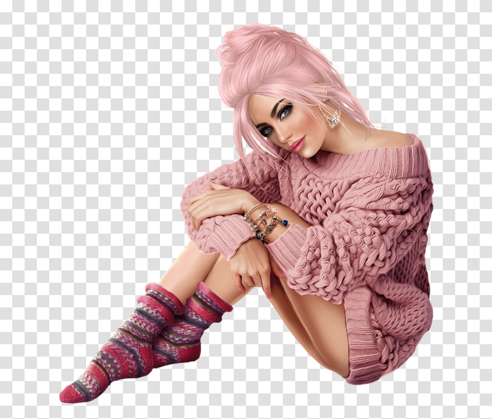 Cautomne Girl Winter Woman, Person, Toy, Sleeve Transparent Png