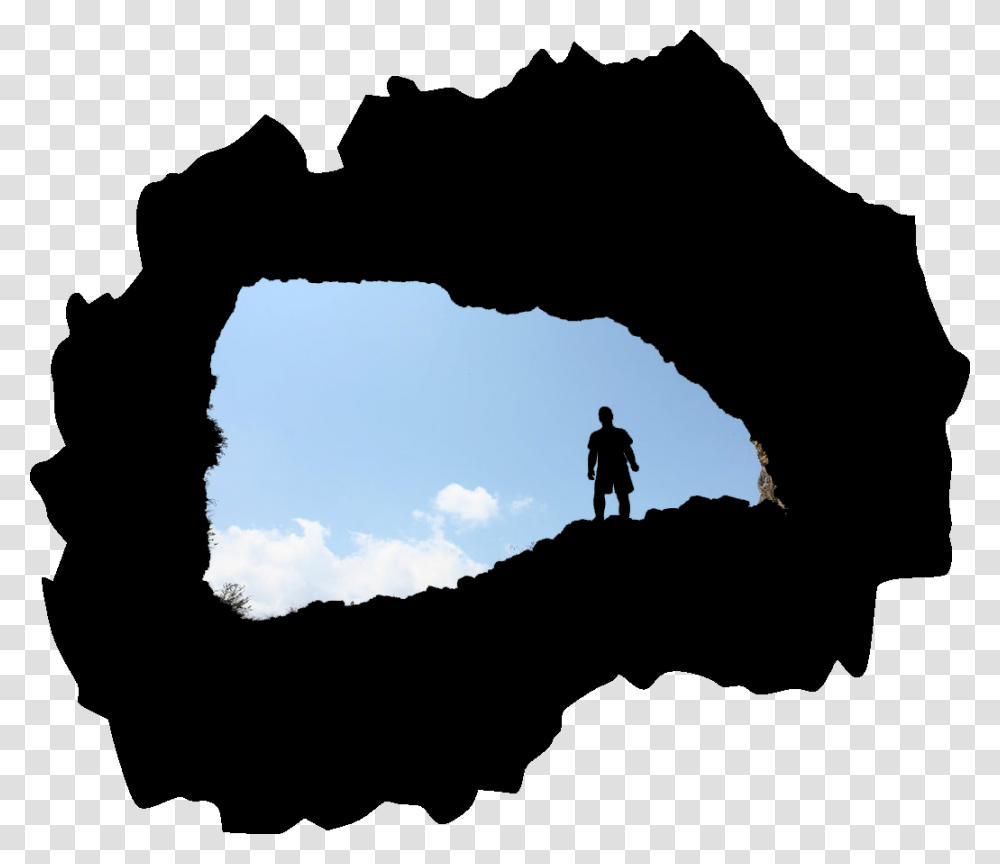 Cave And Map Of Macedonia, Silhouette, Person, Human, Hole Transparent Png