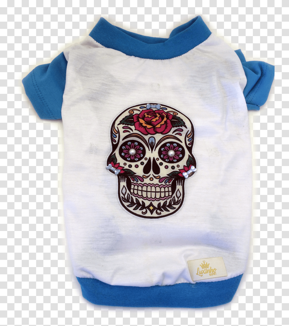 Caveira Mexicana Rose Dia De Los Muertos Skull, Apparel, T-Shirt, Diaper Transparent Png