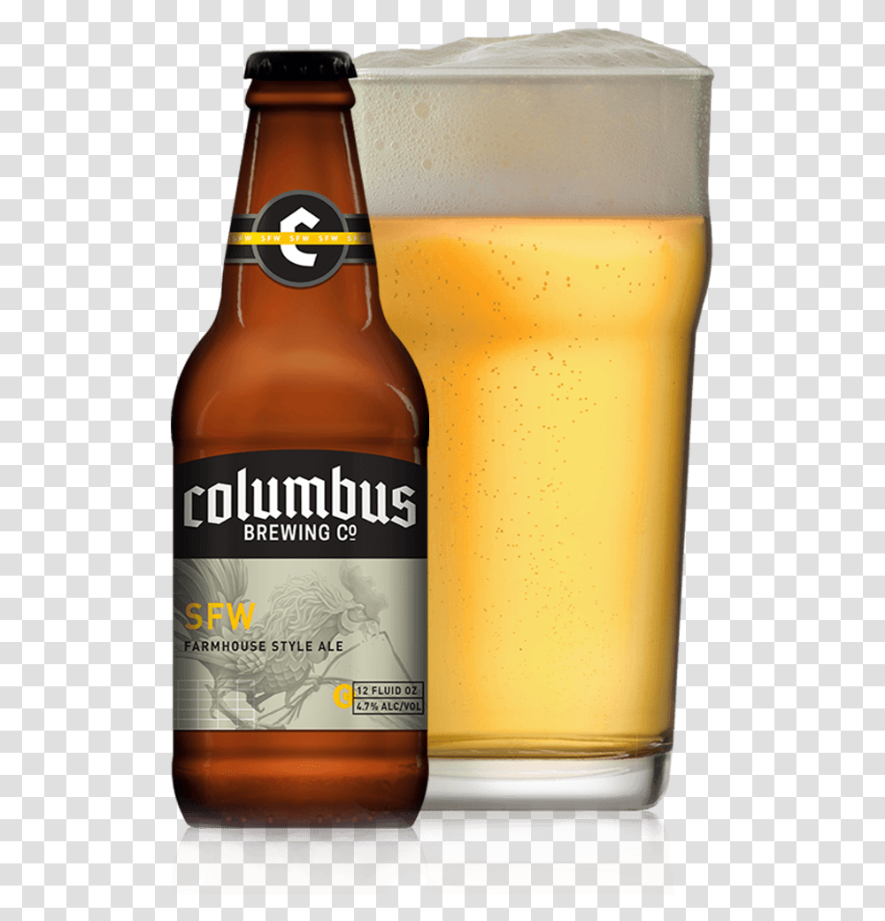 Cbc Sfw Bottle And Glass Columbus Brewing Summer Teeth, Beer, Alcohol, Beverage, Drink Transparent Png