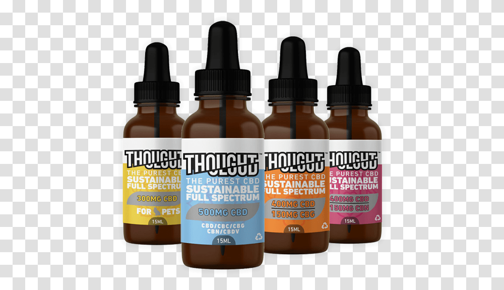 Cbd Purest Oil Organic About Us Thought Cloud Thoughtcloud Products, Bottle, Cosmetics, Text, Label Transparent Png