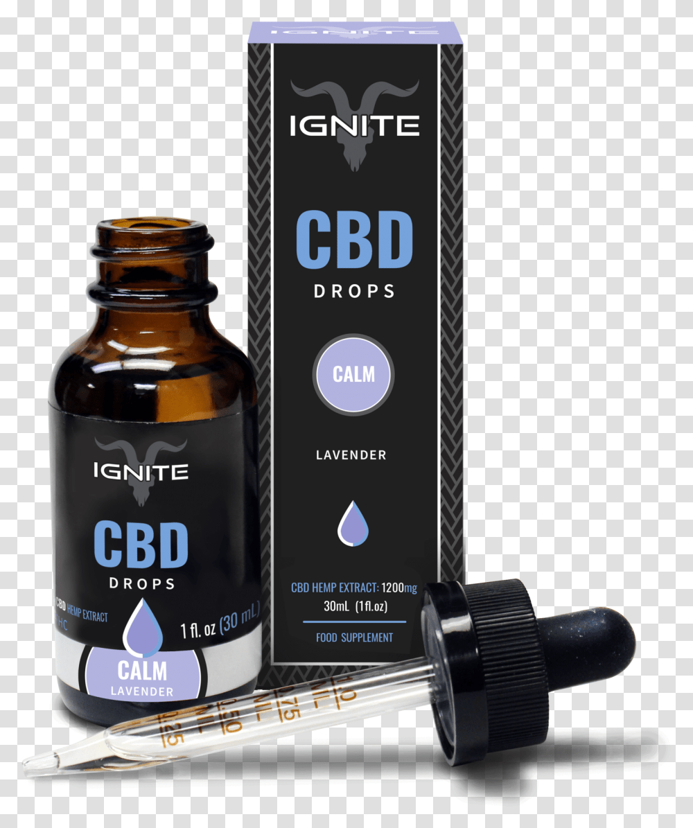 Cbdbox Delivery Ignite Calm Drops Cbd Drops, Bottle, Aftershave, Cosmetics Transparent Png