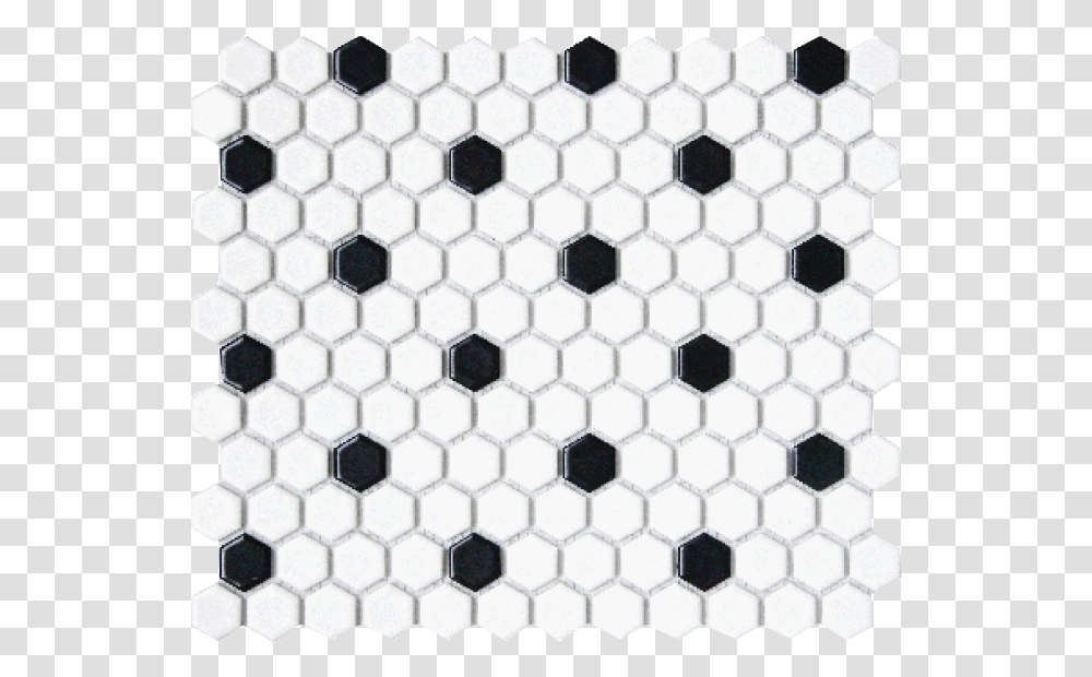 Cc Mosaics White Black Hex 1 Floor, Rug, Texture Transparent Png