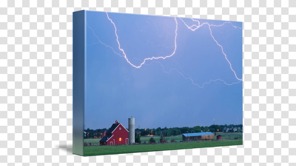 Cc Red Barn Lightning Rodeo By James Lightning, Nature, Outdoors, Weather, Storm Transparent Png