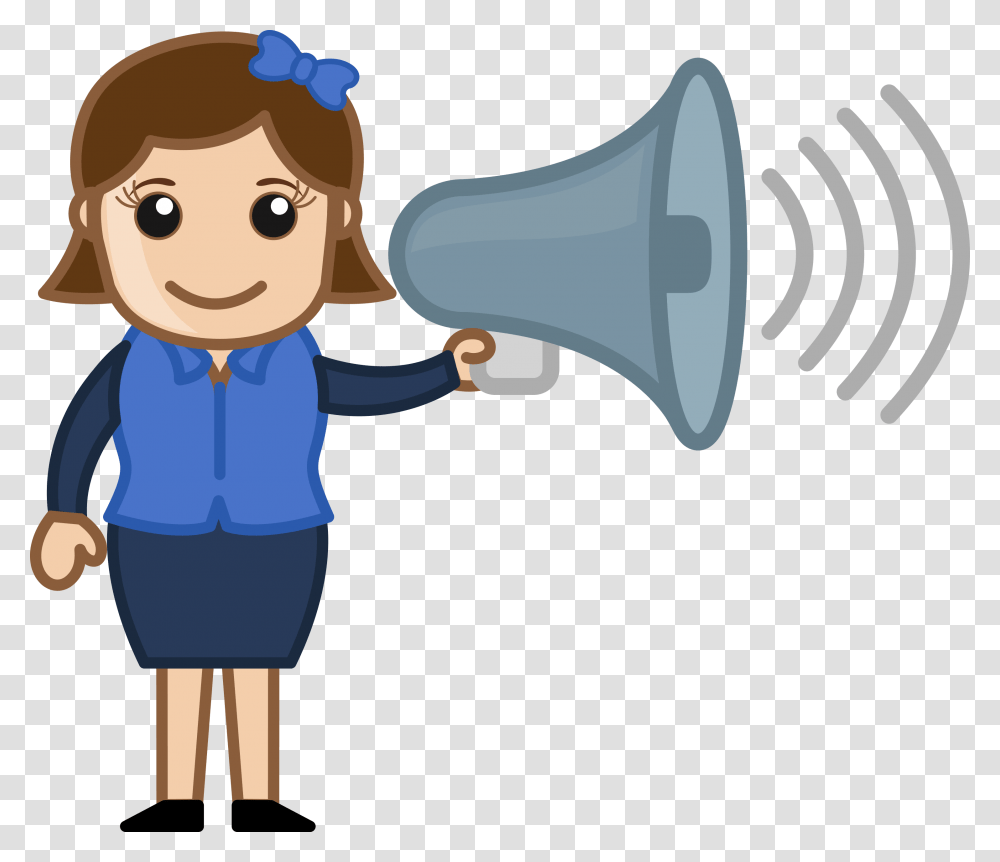 Ccs Girl Microphone Speaker Cartoon, Horn, Brass Section, Musical Instrument Transparent Png