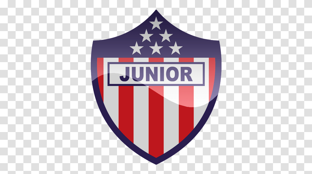 Cd Atlc3a9tico Junior Football Logo Junior Barranquilla Logo, Armor, Shield, Symbol, Trademark Transparent Png