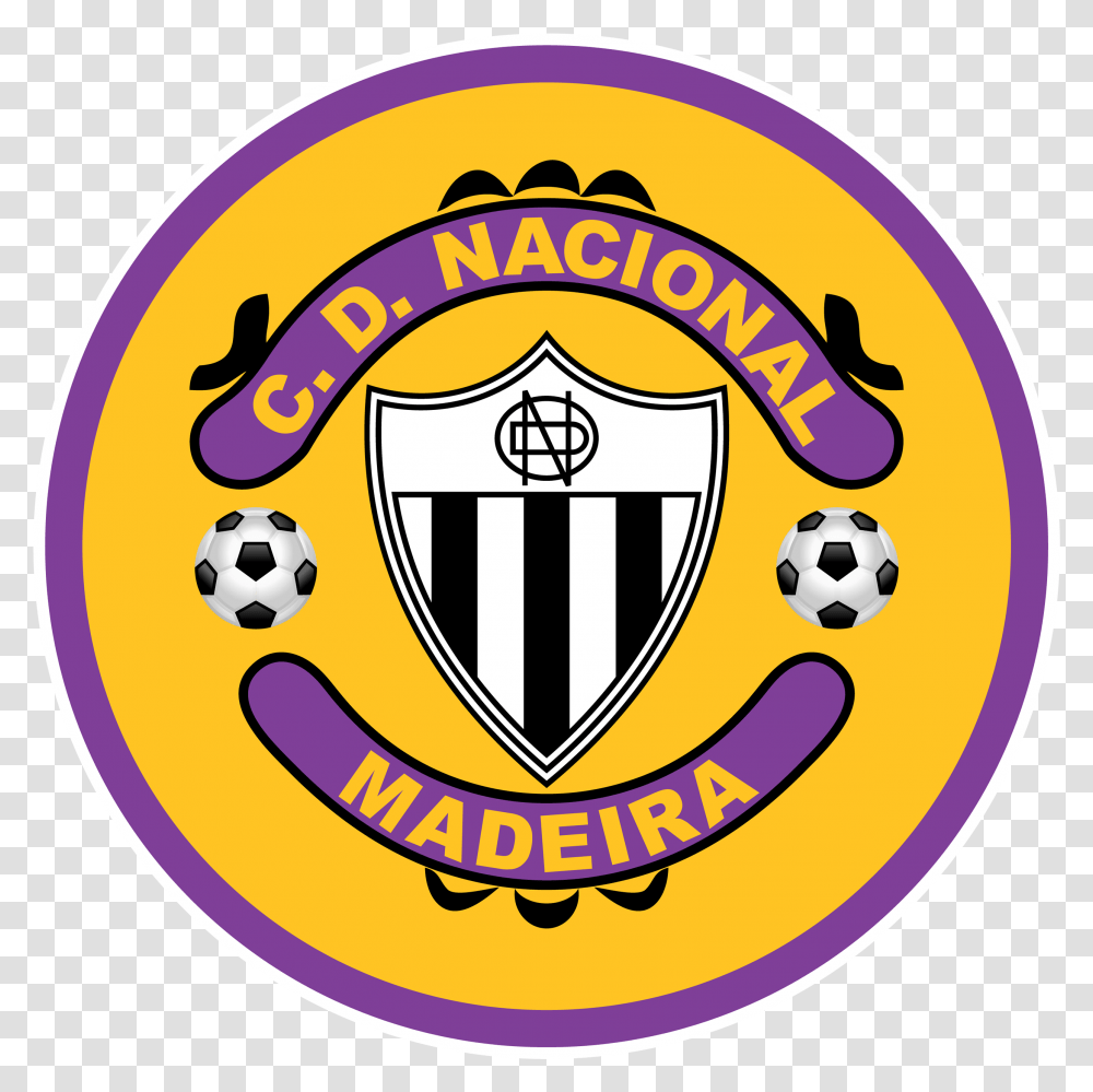 Cd Nacional Madeira Logo Nacional, Symbol, Trademark, Badge, Soccer Ball Transparent Png