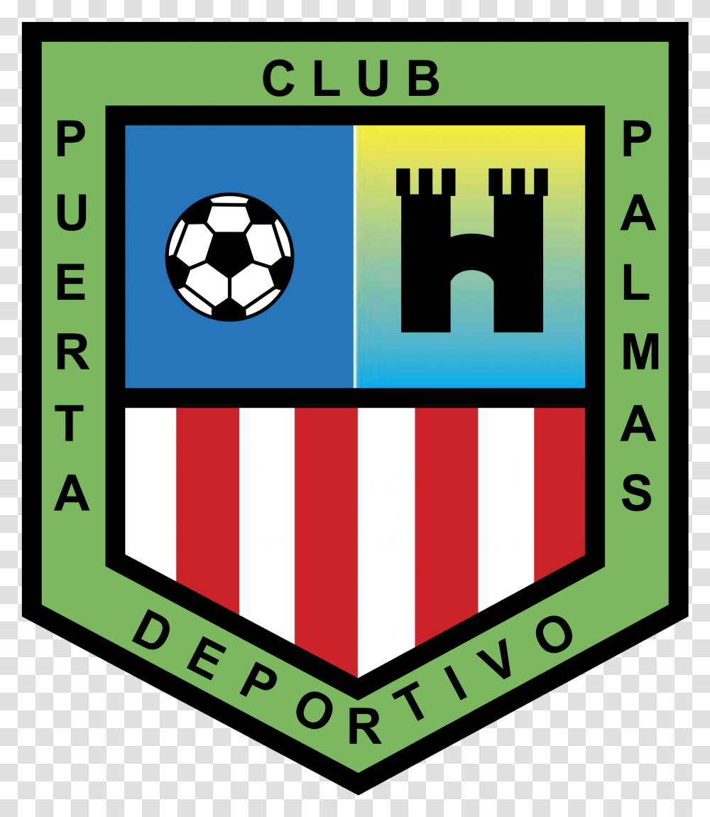 Cd Puerta Palmas Logo Kick American Football, Word, Soccer Ball, Team Sport Transparent Png