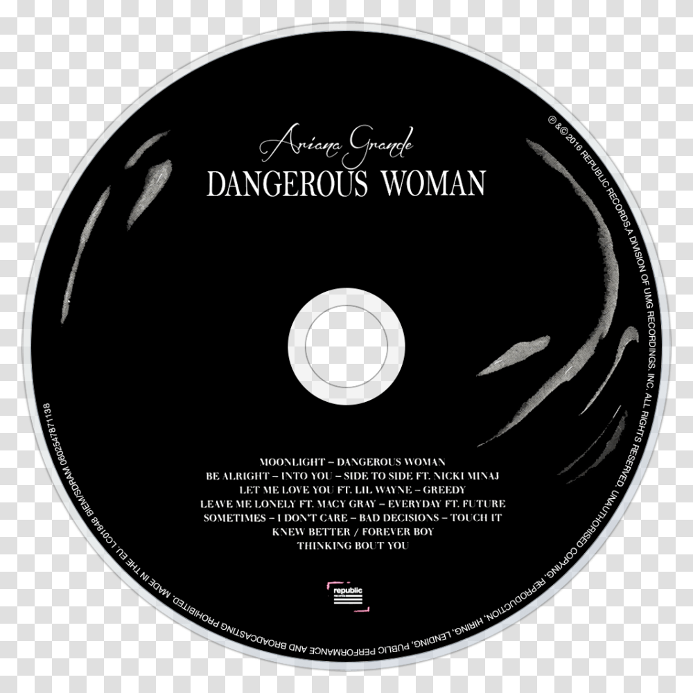 Cdart Artwork Dangerous Woman Ariana Grande Dvd, Disk Transparent Png