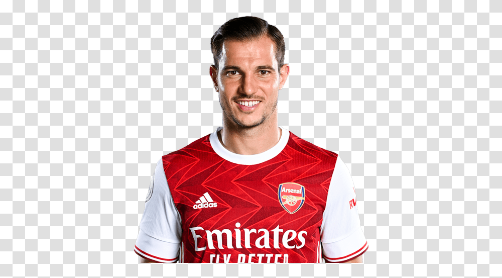 Cdric Soares Profile News & Stats Premier League Arsenal Jersey 2020, Clothing, Apparel, Shirt, Person Transparent Png