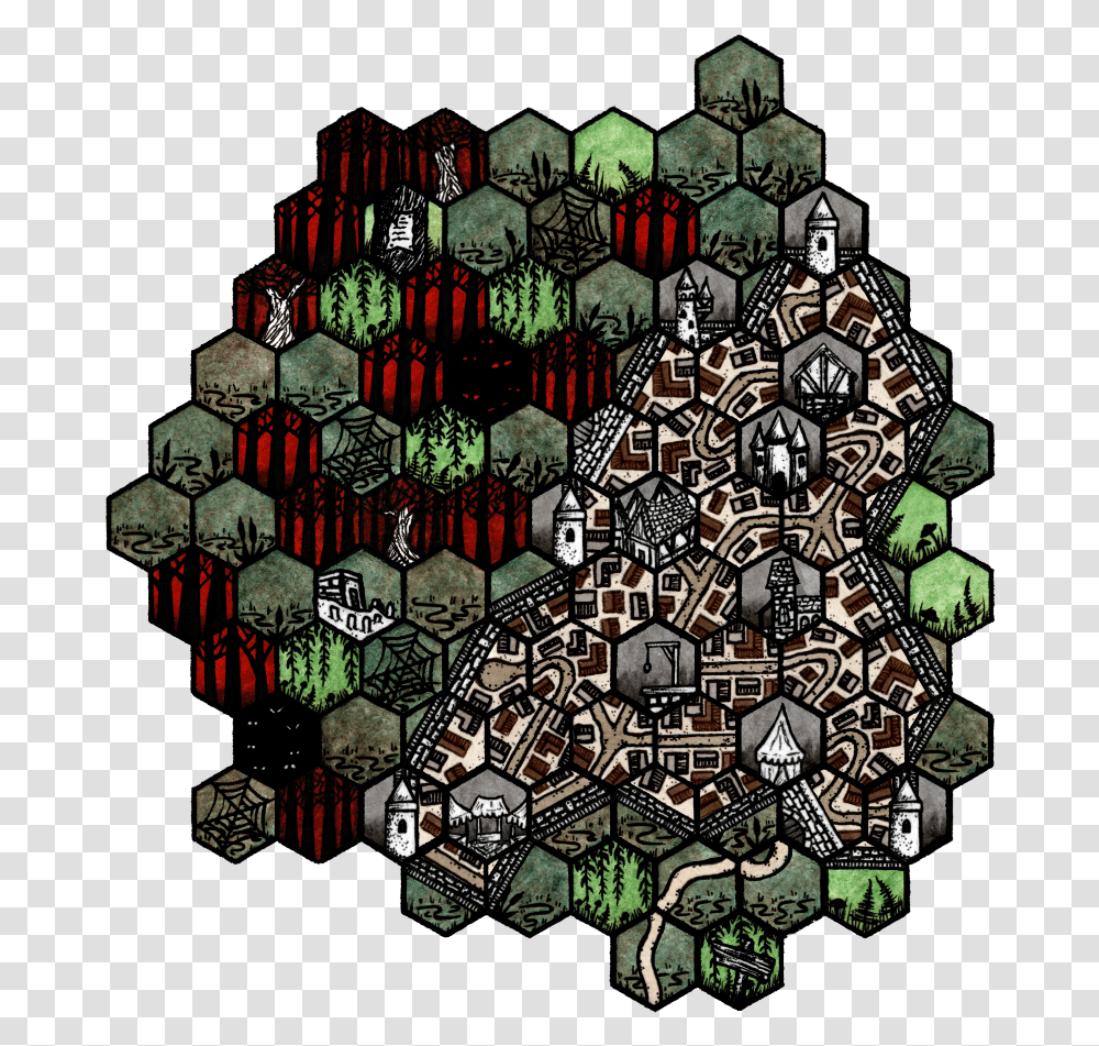 Cecil Shadow Of The Demon Lord Hex Map, Doodle, Drawing, Art, Rug Transparent Png