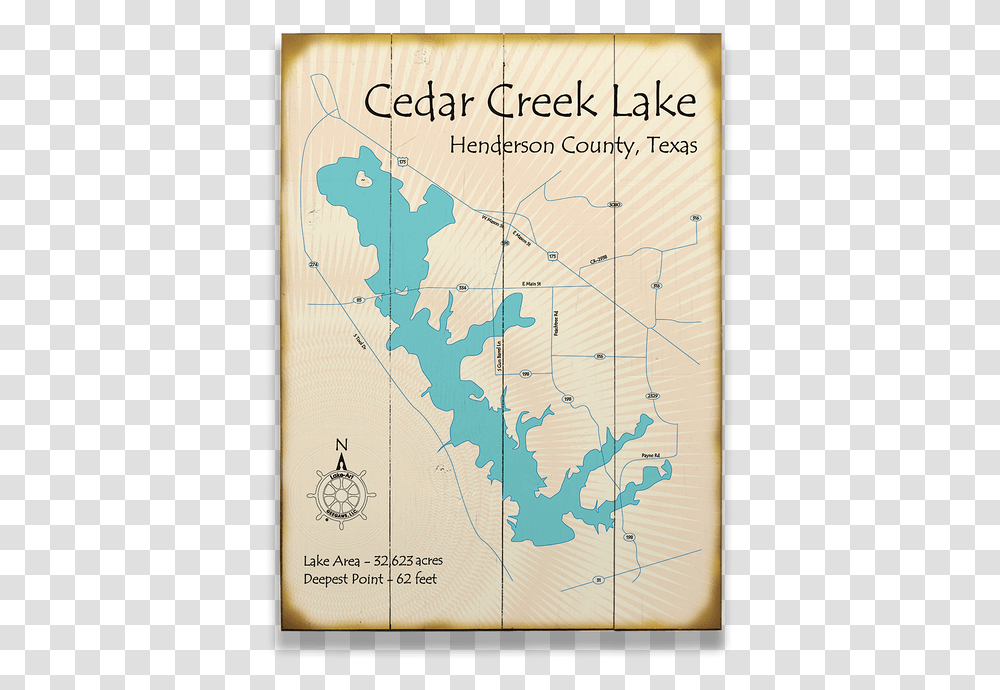 Cedar Creek Lake Map, Diagram, Plot, Atlas Transparent Png