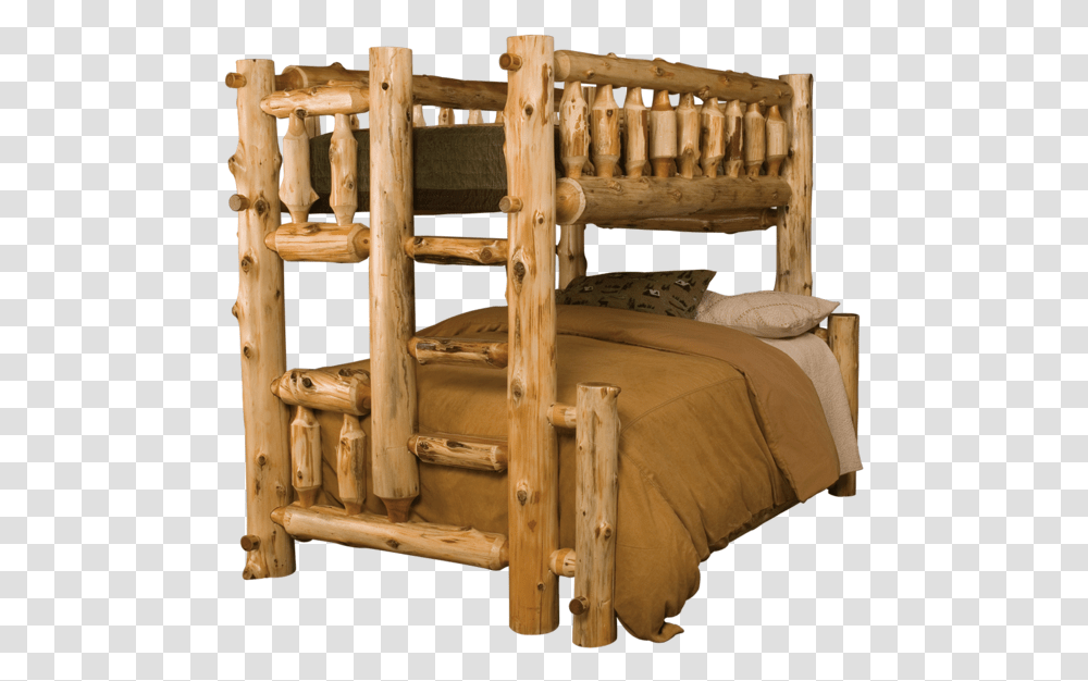 Cedar Log Bunk Bed Beds, Bunk Bed With Gate