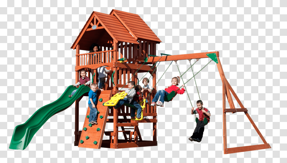 Cedar Play Set With Slide, Person, Human, Play Area, Playground Transparent Png