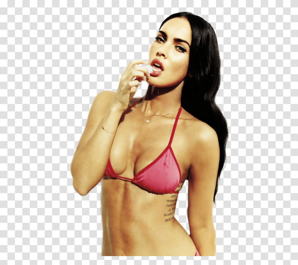 Ceiaxostickers Meganfox Mfoxxy Actress Girl Famous Irn Bru Funny Ads, Person, Female, Lingerie Transparent Png