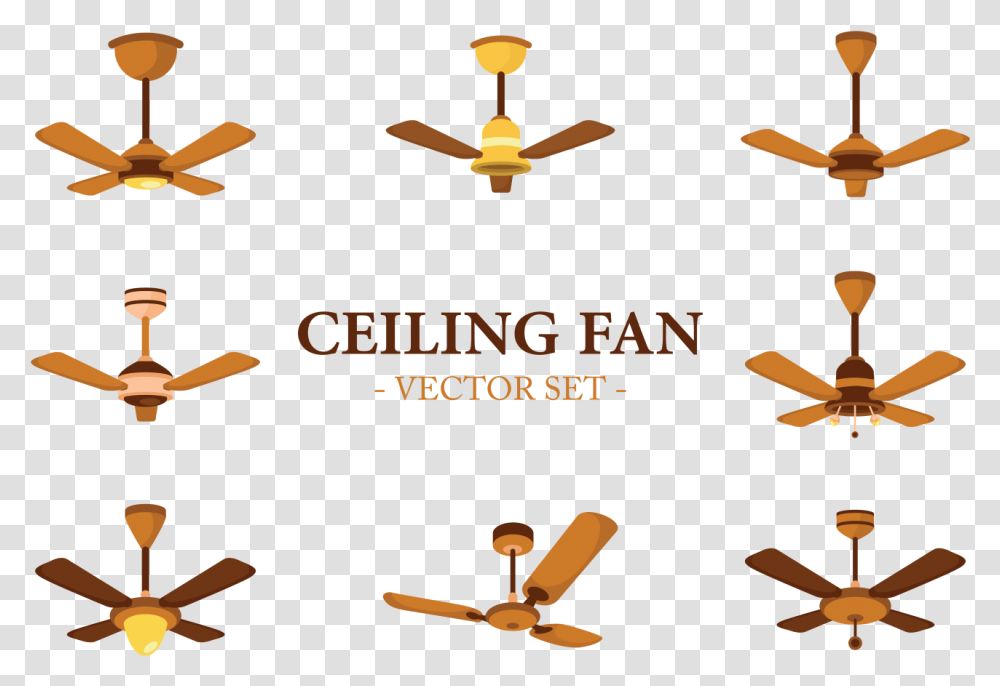 Ceiling Fan Icons Vector, Appliance, Bronze Transparent Png
