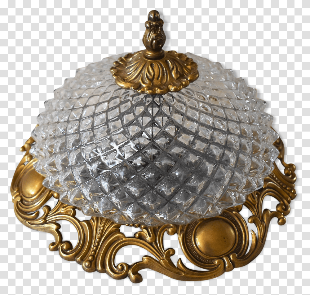 Ceiling Lamp Brass And Vintage Glass Foundry Ghidini, Sphere, Crystal, Birthday Cake, Food Transparent Png