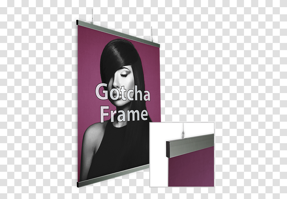 Ceiling Suspended Frame For Printed Signage Billboard, Advertisement, Person, Human, Text Transparent Png