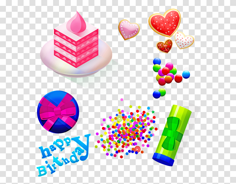 Celebracin De Regalos Pastel Confeti Happy Birthday, Birthday Cake, Dessert, Food Transparent Png