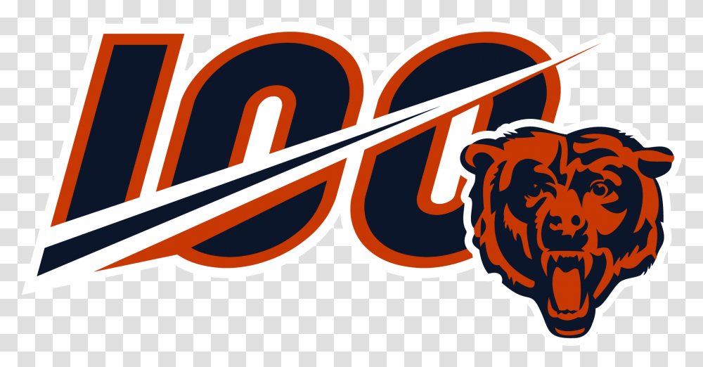 Celebrate 100 Years Of Bears Football Chicago Bears, Label, Text, Logo, Symbol Transparent Png