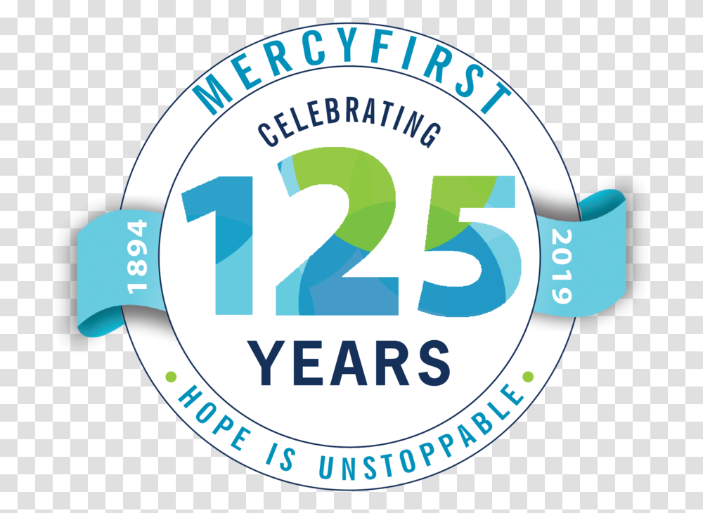Celebrate 125 Years - Mercyfirst Celebrating, Number, Symbol, Text, Label Transparent Png