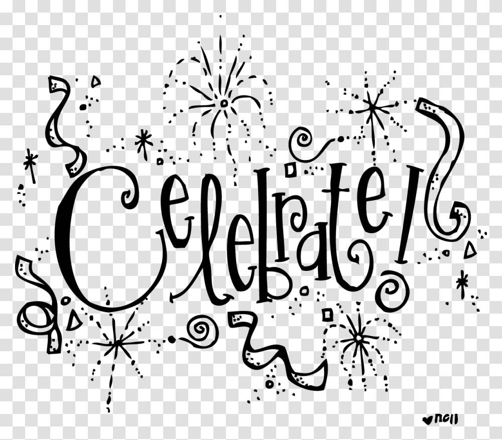 Celebrate Clipart Black And White, Logo, Trademark Transparent Png