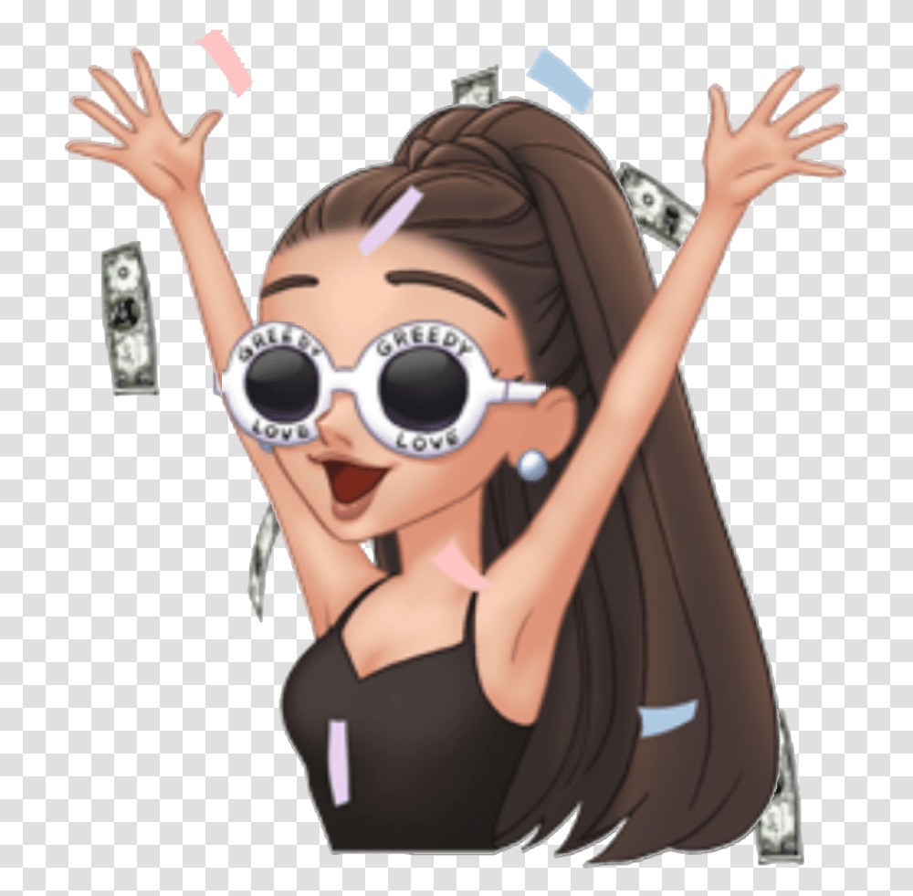 Celebrate Clout Cloutgoggles Arimoji Emoji Custom Myari Ariana Grande Emoji, Sunglasses, Accessories, Costume, Person Transparent Png