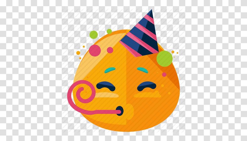 Celebrate Emoji Emoticon Face Party Smiley Icon, Birthday Cake, Party Hat, Halloween Transparent Png