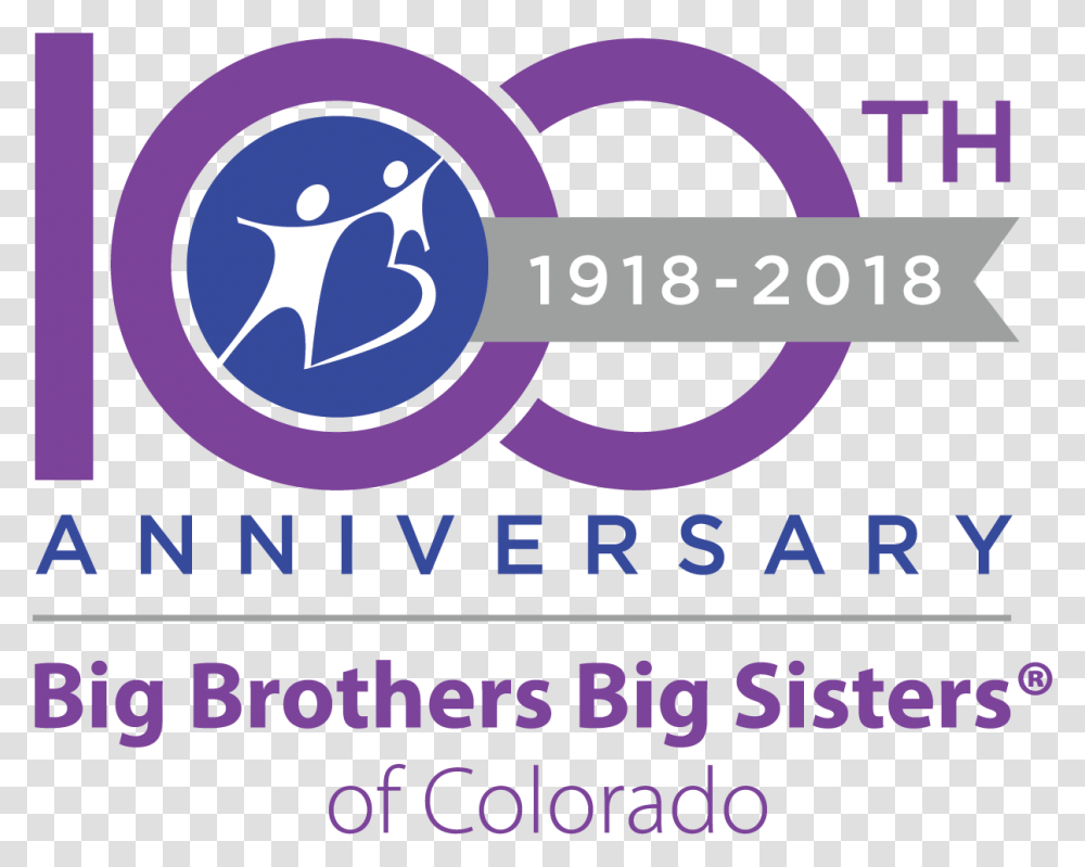 Celebrating 100 Years Of Mentoring In Colorado Big Brothers Big Sisters, Logo, Alphabet Transparent Png