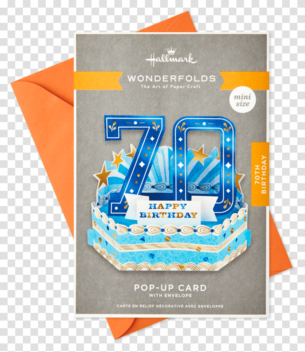 Celebrating You Mini Pop Up 70th Birthday Card Clipart Paper, Flyer, Poster, Advertisement, Brochure Transparent Png