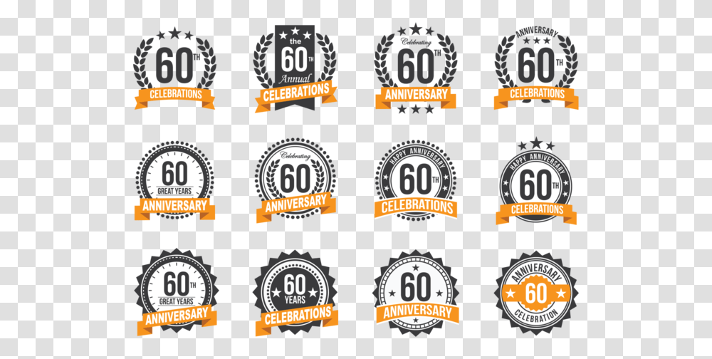 Celebration 60 Years Design, Label, Logo Transparent Png