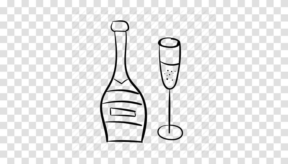 Celebration Champagne And Flute Icon, Furniture, Tabletop, Bottle, Cutlery Transparent Png