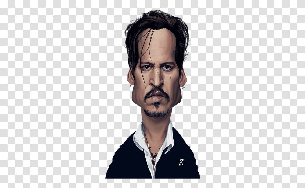 Celebrity Caricatures Johnny Depp, Face, Person, Human, Head Transparent Png