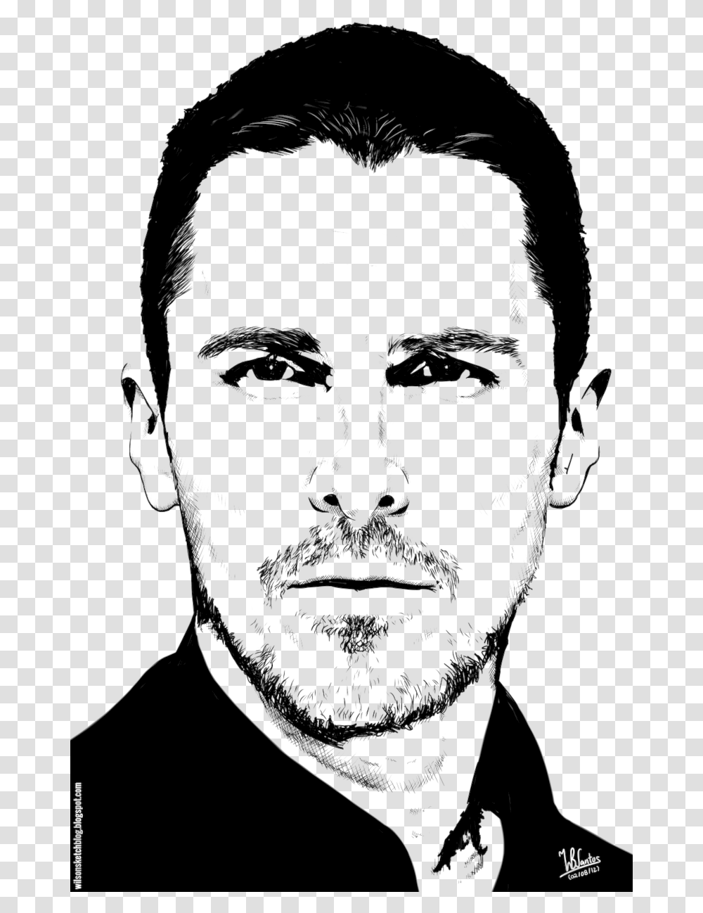 Celebrity Face Christian Bale Clipart, Head, Person, Human, Stencil Transparent Png