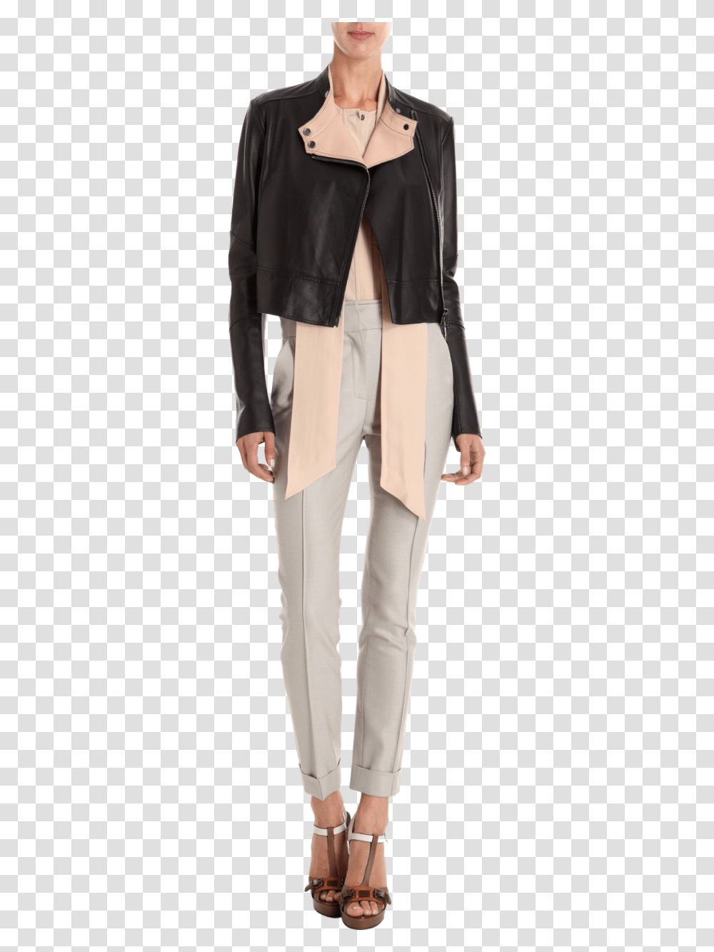 Celebs Cropped Leather Jacket, Suit, Overcoat, Person Transparent Png