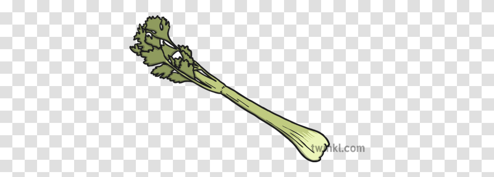 Celery 2 Illustration Leek, Fork, Cutlery Transparent Png