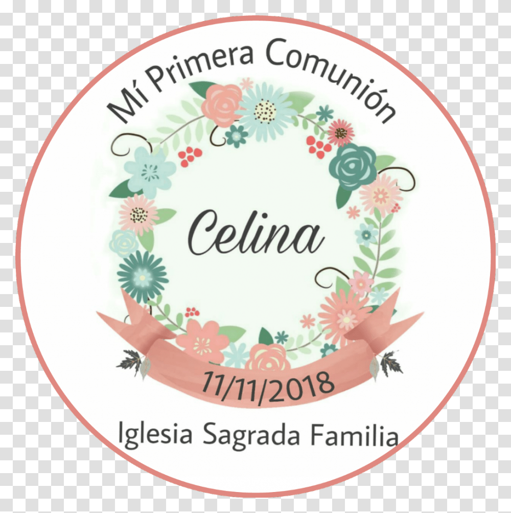 Celina Comunion Instagram, Label, Birthday Cake, Dessert Transparent Png