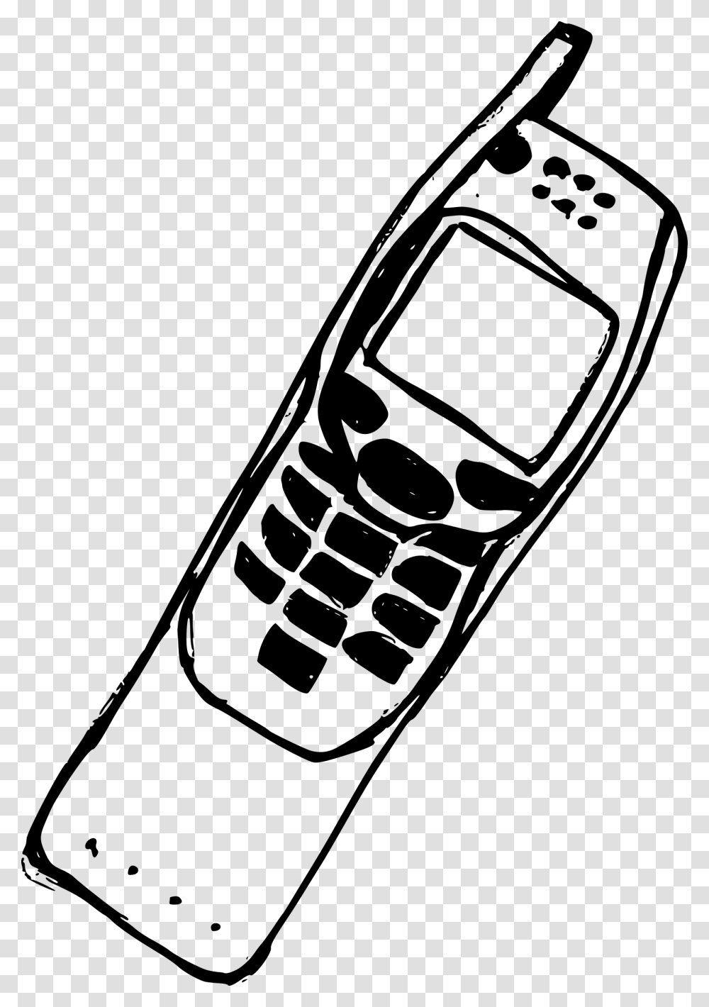 Cell Phone Clipart Old Cell Phone Drawing, Gray, World Of Warcraft Transparent Png