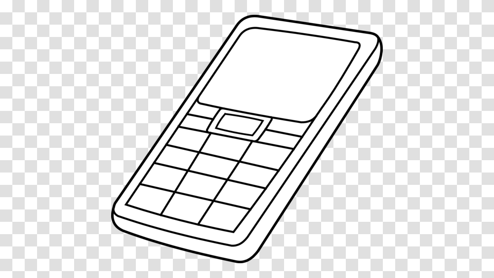 Cell Phone Colorable Outline, Electronics, Machine, Computer, Hardware Transparent Png