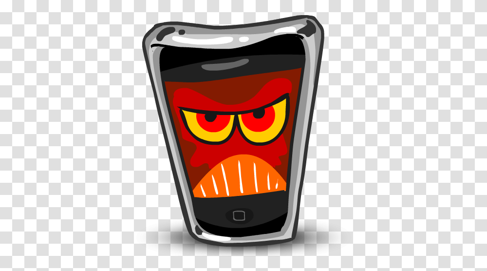 Cell Phone Smartphone Mobile Angry Iphone Icon Iphone, Electronics, Mobile Phone, Cowbell Transparent Png