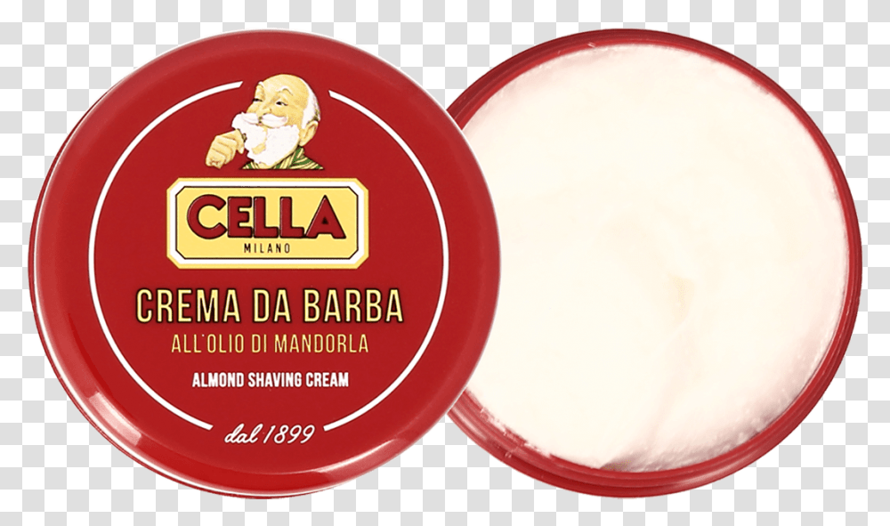 Cella Almond Shaving Cream 150ml Cella Shaving Cream, Label, Food, Cosmetics, Jar Transparent Png