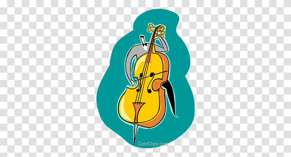 Cello Man Playing Royalty Free Vector Clip Art Illustration, Musical Instrument Transparent Png