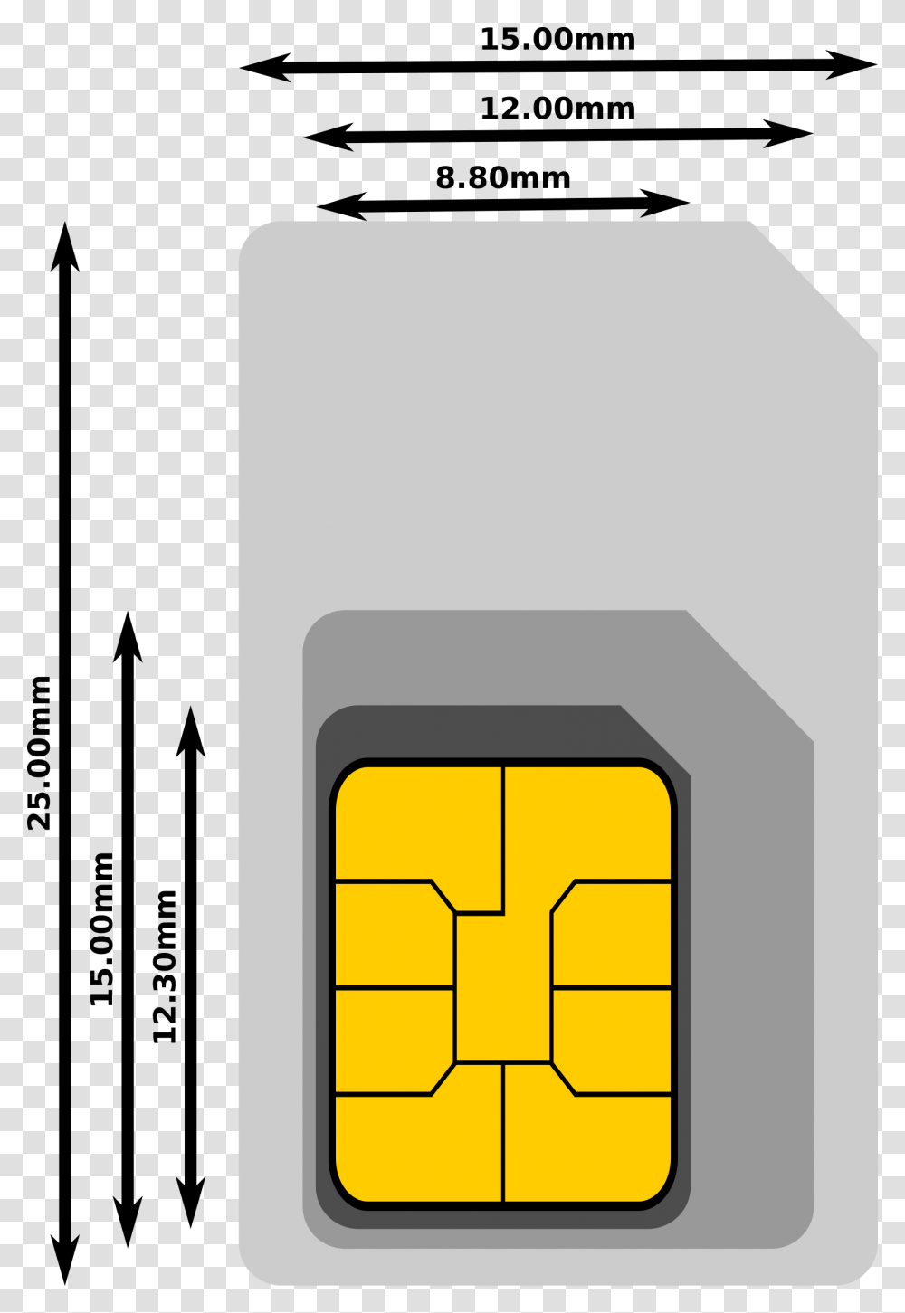 Cellular Sim Card Estimated Dimensions Dimensions Of A Sim Card, Electronics, Phone, Screen Transparent Png