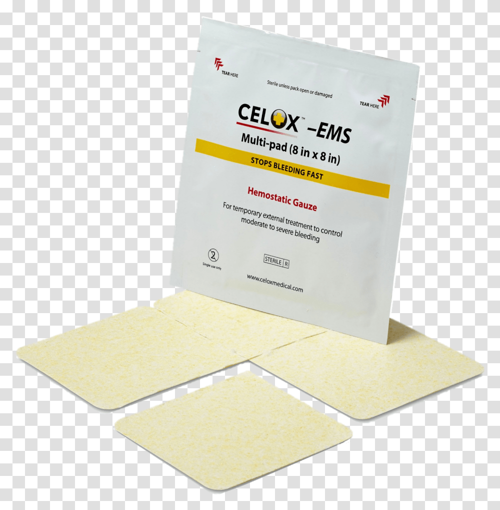 Celox Gauze Ems 8in, First Aid, Box, Bandage Transparent Png
